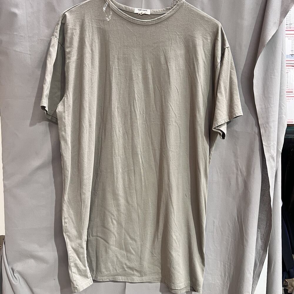beige cotton t-shirt Nightgown Made By Heart And Hips Size L TG2112 Casual